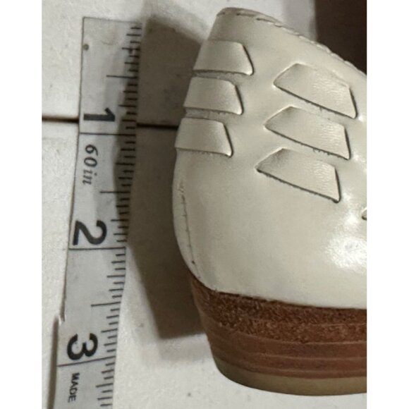 VINTAGE Nine West Low Heel White Slip-on Leather Sandals Women's Size 6M (READ) - Picture 8 of 16